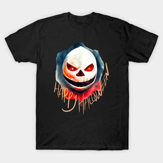 Happy Halloween Skeleton Face T-Shirt by swagmaven